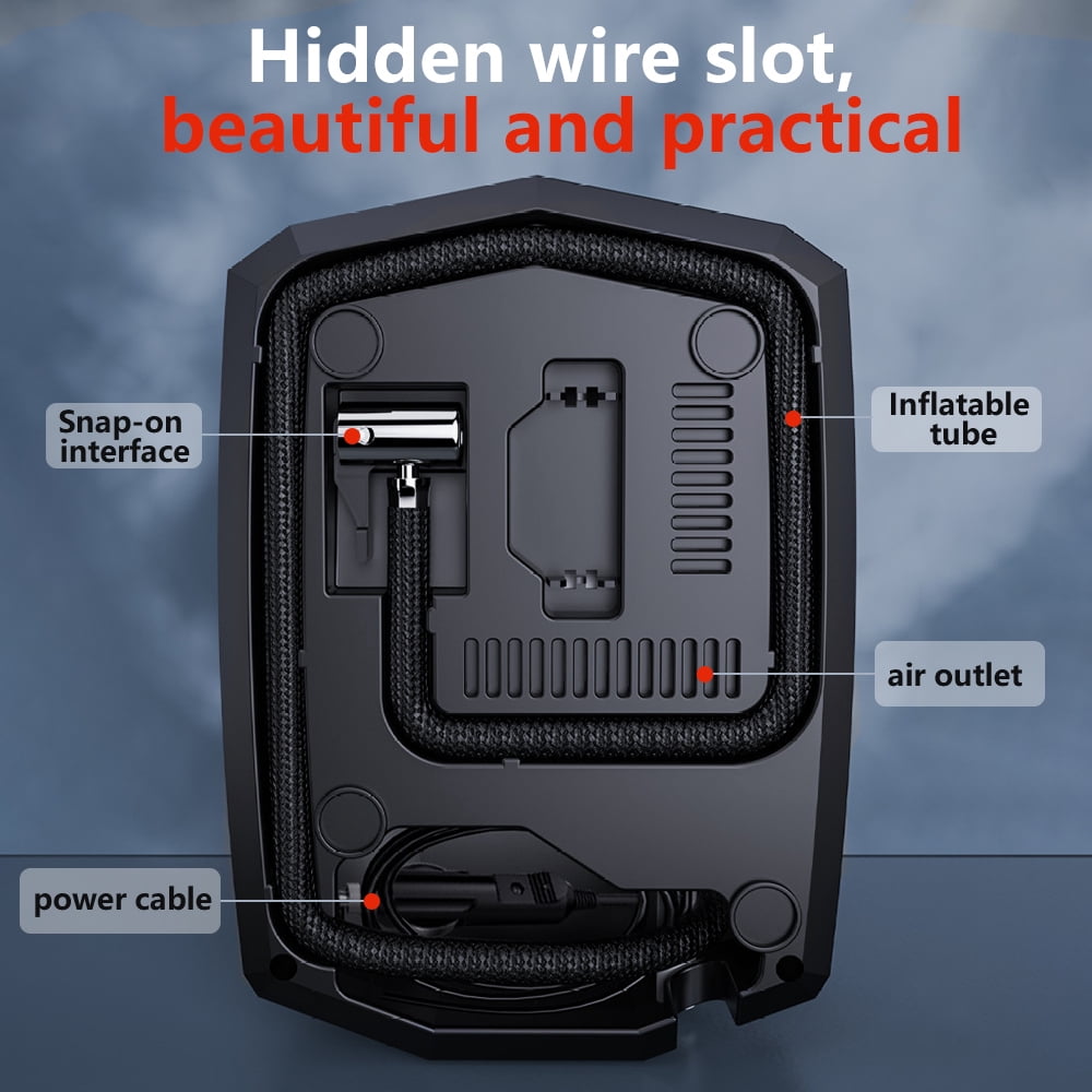 Tire Inflator,Kepeak Portable Air Compressor with 3 Nozzle Adaptors and LED Light,12V DC 150 PSI, for Car Tires and Other Inflatables, Digital Pressure Gauge