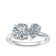 thumbnail image 1 of 1.00 T.C.W Round & Pear Shape Natural Diamond Latest Design Wedding Two Stone Ring for Ladies Solid 950 Platinum Size 8, 1 of 8