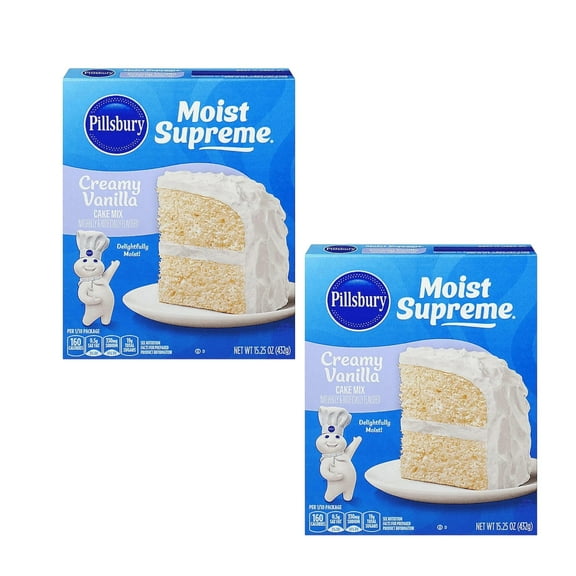 ( 2 Pack ) Pillsbury Cake Mix, Creamy Vanilla 15.25 Oz