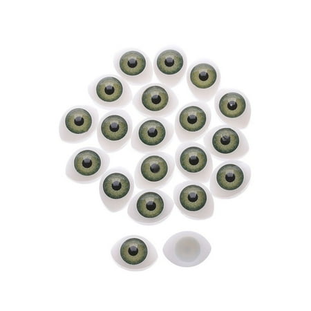 

20Pcs/Set Girl Gift Dinosaur Eyes Fake Eyes Animal Toy Puppet Making DIY Toy Eyes Doll Safety Eyes Bjd Doll Eyeball Plastic Doll Eyes 16X23MM GREEN