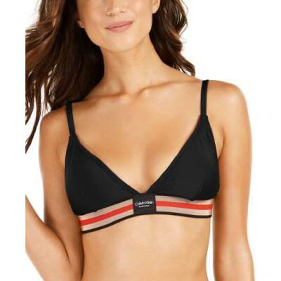 domesticeren politicus geschiedenis Calvin Klein Classic Logo Triangle Bikini Top Women's Swimsuit, Black,  XX-Large - Walmart.com