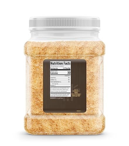 Unpretentious Demerara Sugar 3.5 Pounds, Food Storage, Raw First-Pressed Sugarcane Crystals For Drinks & Baking