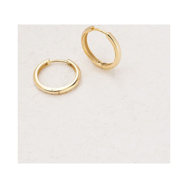 Gold Hoop Earrings - Huggie Hoop Earrings - Sterling Silver