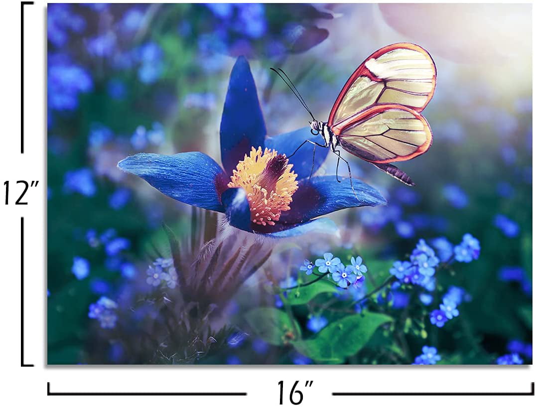 Beautiful Butterfly Flowers Floral CANVAS WALL ART Picture Print