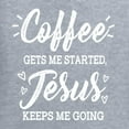 thumbnail image 5 of Wild Bobby Coffee Gets Me Started Jesus Keeps Me Going Inspirational/Christian Men Long Sleeve Shirt, Heather Grey, Large, 5 of 5