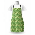thumbnail image 3 of Exotic Apron, Tropical Monstera Silhouettes on a Geometric Background, Unisex Kitchen Bib with Adjustable Neck for Cooking Gardening, Adult Size, Fern Green Mustard, by Ambesonne, 3 of 4