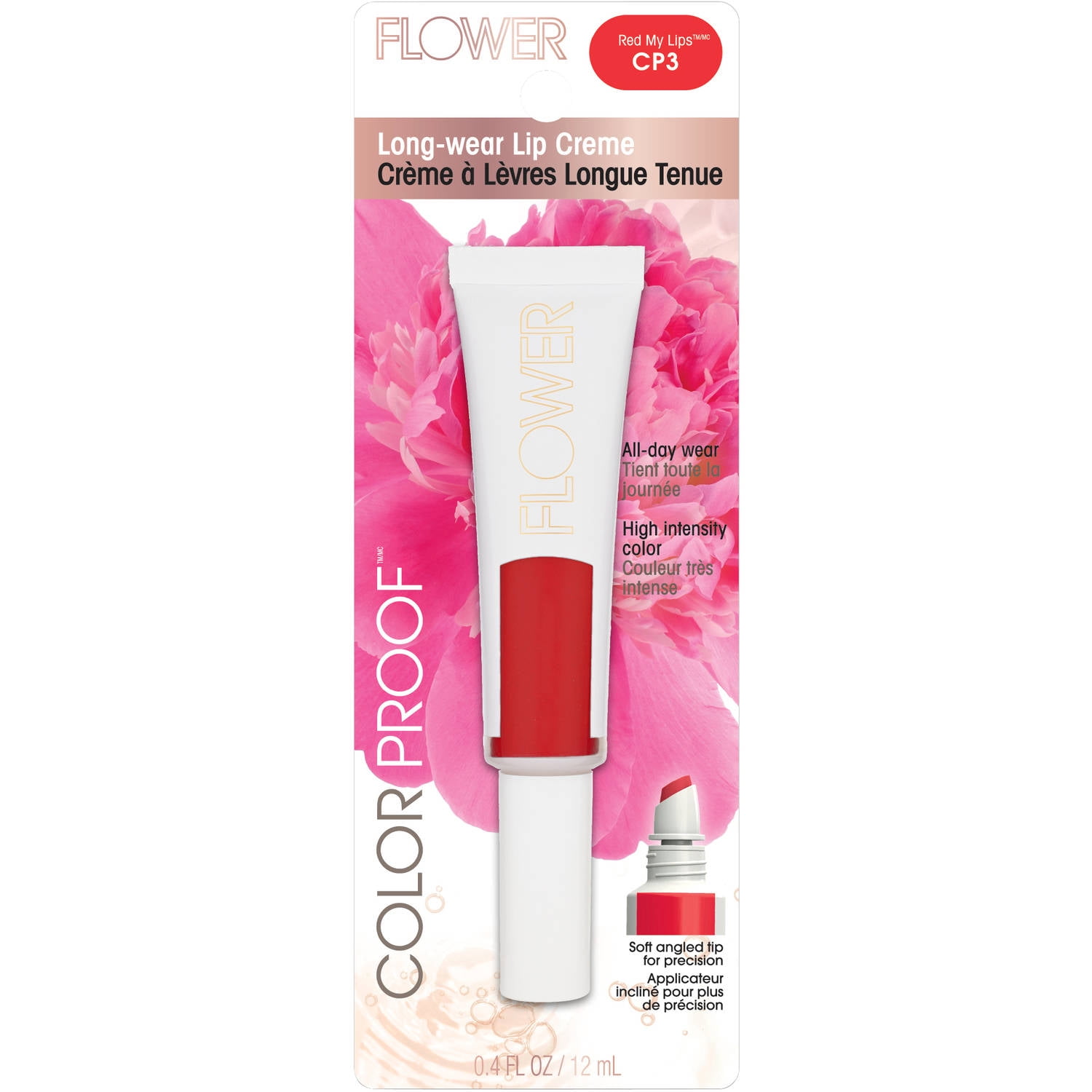 Flower color proof long wear lip creme, cp3 red my lips, 0.4 oz ... Wonen rood creme