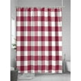 thumbnail image 5 of Shower Curtain Wine Red Buffalo Check Plaid Bathroom Curtains with Hooks, Waterproof Fabric Farmhouse Style Bath Shower Curtains Set for Bathroom Bathtubs Decor 36x72 Inch, 5 of 8