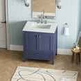 thumbnail image 7 of 30" Freestanding Bathroom Vanity with Ceramic Undermount Sink & Marble Countertop, Soft-Close Storage Cabinet with Drawer, Silent Slide Rail, Fully Assembled Navy Blue Design, 7 of 7