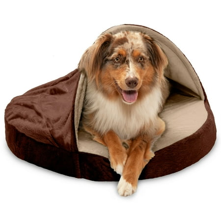 UPC: 0842229101928 | FurHaven Pet Products Microvelvet Snuggery Memory Top Foam Pet Bed for Dogs & Cats – Espresso 26 Base