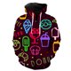 thumbnail image 1 of Sudadera con capucha y cremallera para hombre, de manga larga, con barra luminosa, estilo primaveral, estilo urbano divertido y de gran tamaño, estilo Harajuku con estampado 3D, informal y genial para, 1 of 6