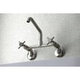 thumbnail image 3 of Kingston Brass KS423SN Concord Two-Handle Wall-Mount Kitchen Faucet, Brushed Nickel, 3 of 5