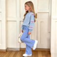 thumbnail image 6 of Kezqiaxn 2 Piece Winter Outfit for Girls Cute Bowknot Pullover Sweatshirt and Flared Pants Matching Sets Teen Girl Clothes Size 5-15, 6 of 8