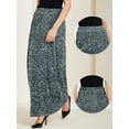 thumbnail image 2 of DARING DIVA Women's Sequin Velvet Skirt Sparkle Party Maxi Skirt XL Dark Gray, 2 of 6