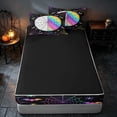 thumbnail image 4 of Homewish Halloween Rainbow Spider Web Zipper Full Size Comforter Sets with Fitted Sheet and 2 Pillowcases, Gradient Bat Zipper Bedding Set, Black Multicolor, Black Reversible, 4 of 7