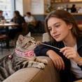 thumbnail image 5 of Airtag Cat Collar Holder, Cat Tracker Collar, Girl Cat Collar, Reflective Cat Collar, Breakaway Cat Collar, Pink Solid Tone, Paw Print Detail, 1 Pc, Metal Bell, Adjustable Neck, 5 of 6