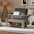 thumbnail image 3 of Rustic Lift Top Coffee Table with Hidden Compartment & Open Shelf for Small Apartment/Living Room/Office, 3 of 6