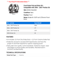 thumbnail image 2 of Front Brake Pad and Rotor Kit - Compatible with 2006 - 2007 Pontiac G6, 2 of 2