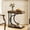 Brown, variant on Fnova Narrow Side Table, C-Shaped Modern End Table with Metal Frame, Small Sofa Side Table for Living Room, Bedside Table for Couch