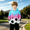 thumbnail image 2 of ZHOGXU Boys Girls Dripping Ice Cream Print Hoodie Long Sleeve Pullover Sweatshirt Kids Casual Classic Tops,8-9 Years, 2 of 7