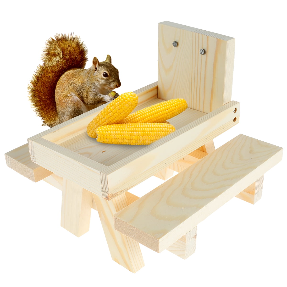 Made In USA Squirrel Feeder Picnic Table Solid Wood 