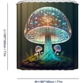 thumbnail image 3 of Mushroom Shower Curtain Set for Bathroom, Cute Forest Transparent Mushrooms Fabric Decor Waterproof Curtains with 12pcs Hooks 71 x 71 inch, 3 of 5