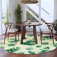 thumbnail image 3 of Sage Green Eucalyptus Leaves Round Area Rug 5Ft Washable Circle Rugs for Living Room Bedroom, Spring Botanical Leaf Cream Non-Slip Carpet Floor Mats Indoor Outdoor Carpet Runner Aesthetic Home Decor, 3 of 8