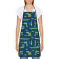 thumbnail image 2 of Naloa 1Pack Adjustable Bib Apron Waterdrop Resistant Cooking Kitchen Aprons for Women Men Chef, Little Pirate Crocodile Print, 2 of 5