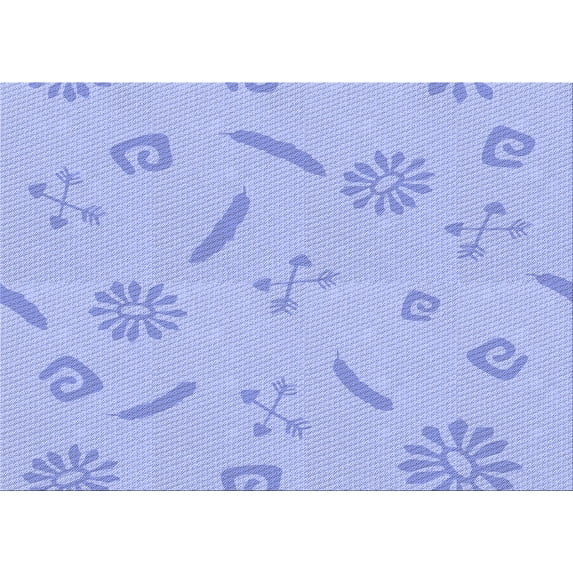 Ahgly Company Machine Washable Indoor Rectangle Transitional Sky Blue Area Rugs, 2' x 5'
