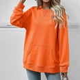thumbnail image 6 of SRZYMJ Women's French Terry Crewneck Sweatshirt Women's Hoodless Sweatshirt Autumn Winter Casual Relaxed Fit Crewneck Pocket Pullover Comfortable Everyday, 6 of 8