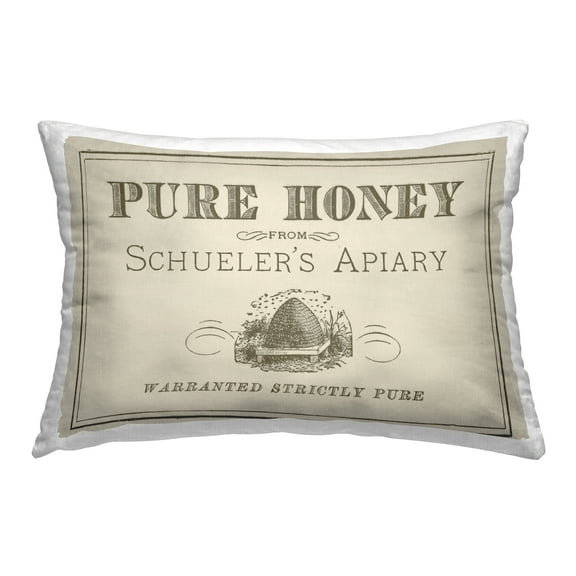 Stupell Industries Vintage Pure Honey Decorative Printed Throw Pillow Design by Daphne Polselli.