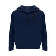thumbnail image 5 of Men's Quarter Zip Up Hoodies Oversized Hood Sweatshirts Casual Zip Sweatshirts Fashion Long Sleeve Tops with Pockets (M, Navy), 5 of 7