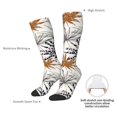 thumbnail image 5 of Knee High Socks for Men and Women, Tropical Leaves Althletic Compression Socks, Support Long Tube Socks for Outdoor Sport, Calf Socks, High Stockings for Women Men, 5 of 7