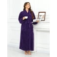 thumbnail image 4 of AMITOFO Long Robes for Women, Soft Fluffy Fleece Bath Robe with Front Pocket, Winter Warm Plush Lapel Women's Robes, Adjustable Belt, 4 of 8
