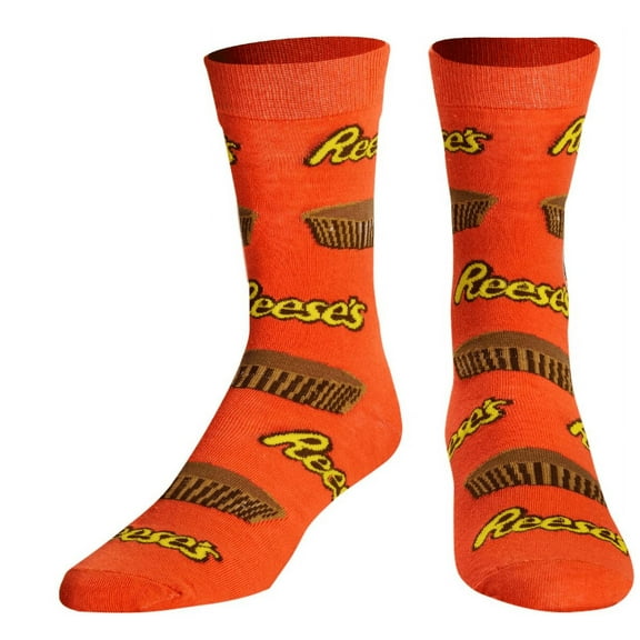 Crazy Socks for Men, Reese's Peanut Butter Cups, Funny Colorful Prints, Large