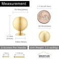 thumbnail image 3 of 5-Pack Small Solid Brass Cabinet Knobs, Round Ball Gold Knobs for Dresser Drawer, 0.9-Inch Diameter, Mini Sphere Pulls, Brushed Brass Finish 5-Pack Small-0.9 Inch, 3 of 8