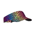 thumbnail image 2 of Disketp Leopard Neon Rainbow Gradient Sun Visors for Women Men Unisex Tennis Golf Visor Hat Adjustable Summer Hats Sport Outdoor Visor Hat UV Protection Cap, 2 of 8