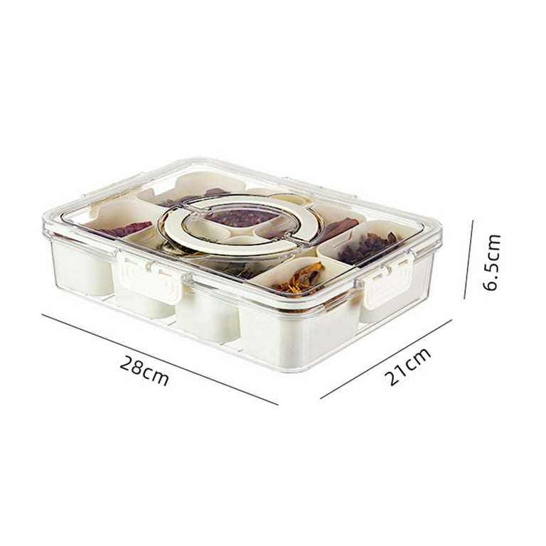 Honrane Spice Storage Box with Sealed Lid 4 8 Compartments Food Grade Clear Portable Handle Dried Fruits Seasoning Condiment Divider Organizer Container Kitchen Supplies Walmart