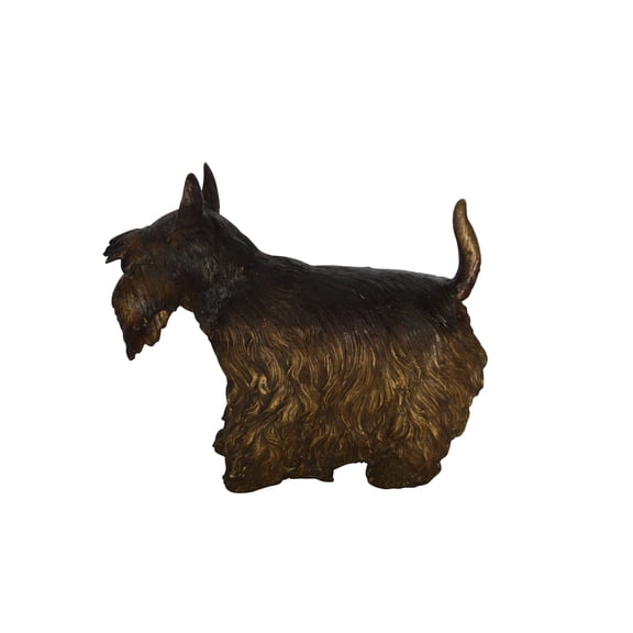 Terrier Dog Bronze Statue -  Size: 19"L x 8"W x 15"H.