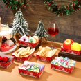 thumbnail image 3 of Paquete de 60 suministros para fiestas navideñas, platos navideños, bandejas de papel para servir alimentos, bandejas de papel, barquitos de papel para alimentos, bandejas de papel para alimentos en c, 3 of 5