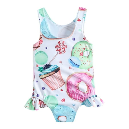 

WUXIAN Kids Toddler Baby Girls Spring Summer Floral Cotton Sleeveless Bodysuit Romper Holiday Beach Swimwear Beachwear Infants Children Soft Swim Wear