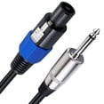 thumbnail image 6 of Durable 50cm/19.69in Speakon to 1/4inch (6.35mm) TS Wire Cable for Bass Amps Power Amplifer, Reliable Speaker Cable, 6 of 7