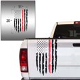 thumbnail image 2 of Distressed Thin Red Line Flag Firefighters State & Federal Government Firefighters Flag USA US Sticker - Truck Tailgate Vinyl Decal Compatible with most Pickup Trucks (11" x 20", Black & Red), 2 of 8