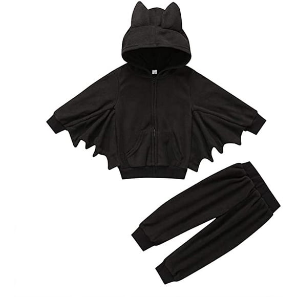 Toddler Baby Boy's Girl's Halloween Costume Bat Style Cosplay Clothes Set Winter Outerwear Hooded Coat(100cm)