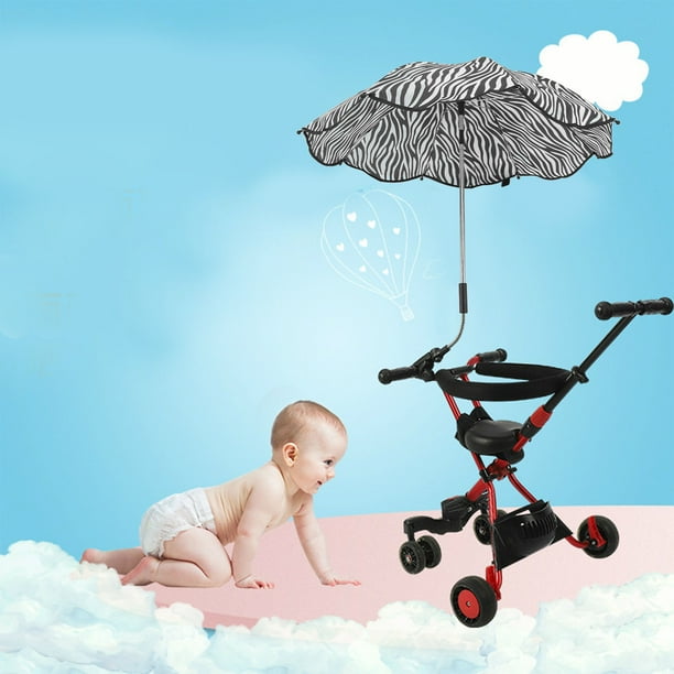 14 Inch Baby Parasol Universal Baby Carriage Umbrella With Clamp 360 Degree Adjustable Baby Umbrella Foldable Waterproof Sun Shade