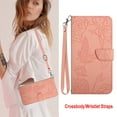 thumbnail image 2 of Dteck Crossbody Wallet Phone Case for iPhone XR,PU Leather Butterfly Embossed Magnetic Folio Flip Stand Cover with Shoulder Strap Lanyard Wristlet for iPhone XR,Pink, 2 of 7