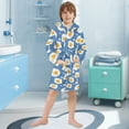 thumbnail image 5 of FORMRS Niños Bathrobe Unisex Hooded Robe Soft Plush Pajamas Sleepwear, Size 10-12T, Cute Fried Eggs, 5 of 7