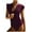 Wine, variant on Womens Zipper Front Swimsuits Flutter Sleeve Modest Bathing Suits Tummy-Control One Piece Swimwear Wine, M