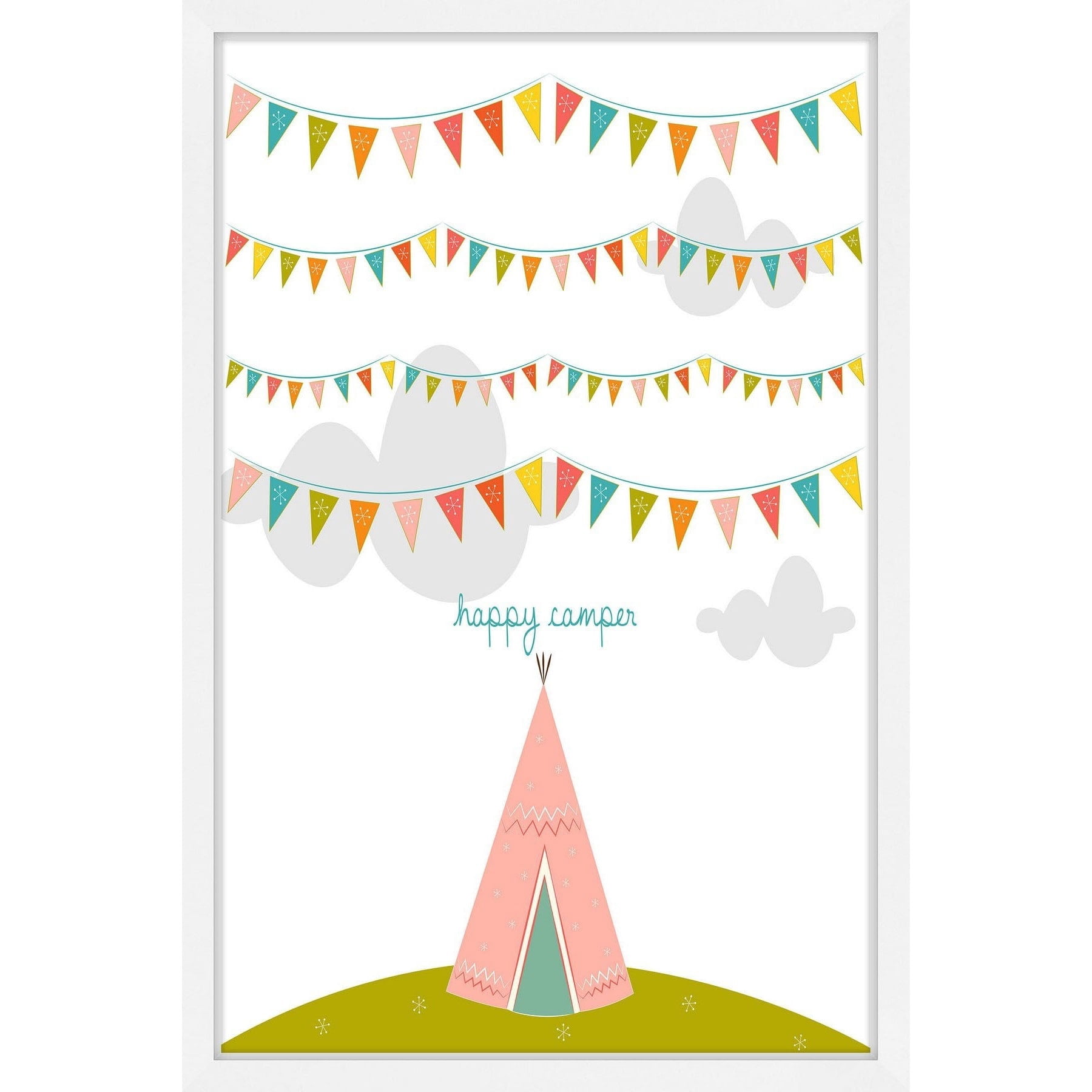 "Pink Tee Pee" Framed Painting Print