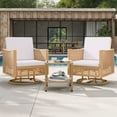 thumbnail image 2 of Craftian Patio Swivel Chairs, 3 Pieces Patio Furniture Set of 2 Swivel Glider Rocking Chairs with Side Table,Bistro Set - Beige, 2 of 9